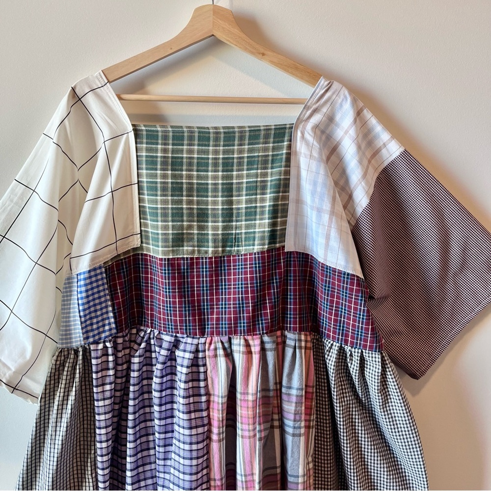 Handmade Quilted Patchwork Plaid Dress SKU 01174 - Picture 9 of 16